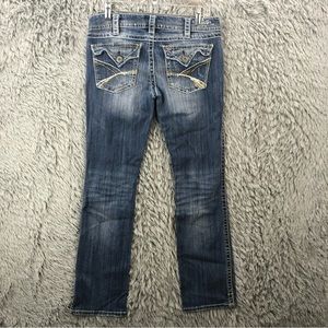 Silver Jeans McKenzie Womens 31 Slim Bootcut Distressed Denim Slit Hem